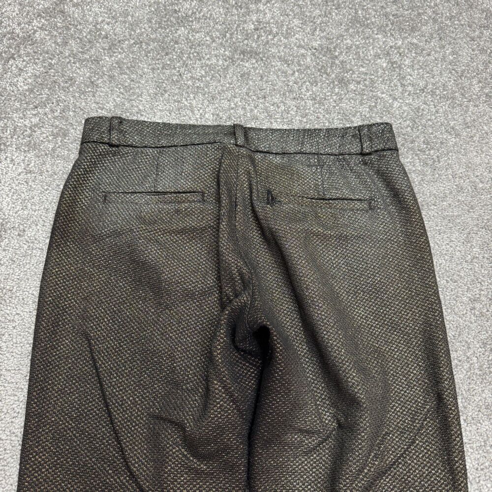 Banana Republic Sloan Metallic Slim Fit Ankle Pants Women 2 Gold Bronze Textured - Picture 13 of 16